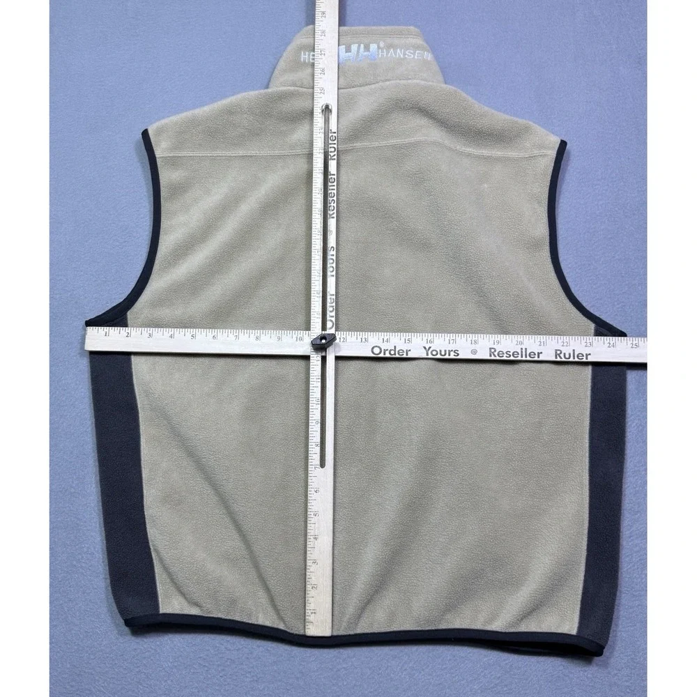 Helly Hanson Vest Mens XL Beige Fleece Full Zip Gorpcore